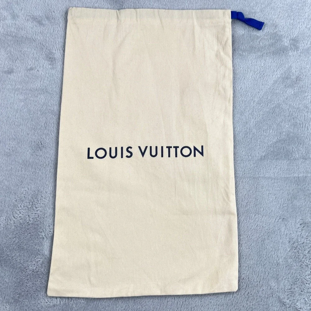 Louis Vuitton Original Drawstring Dust Bag 12x18.5 Cream Blue Luxury Storage Bag